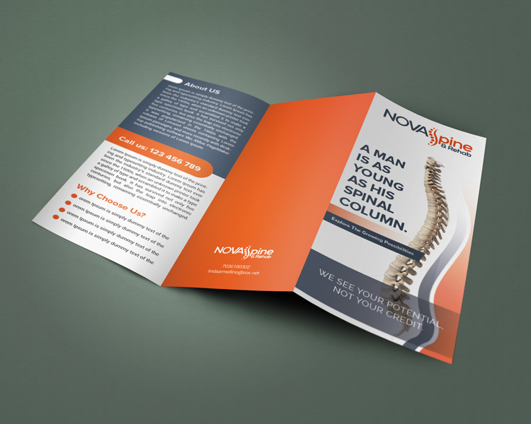 Custom Brochure Design for Nova Spine & Rehab - Logo Design Deck