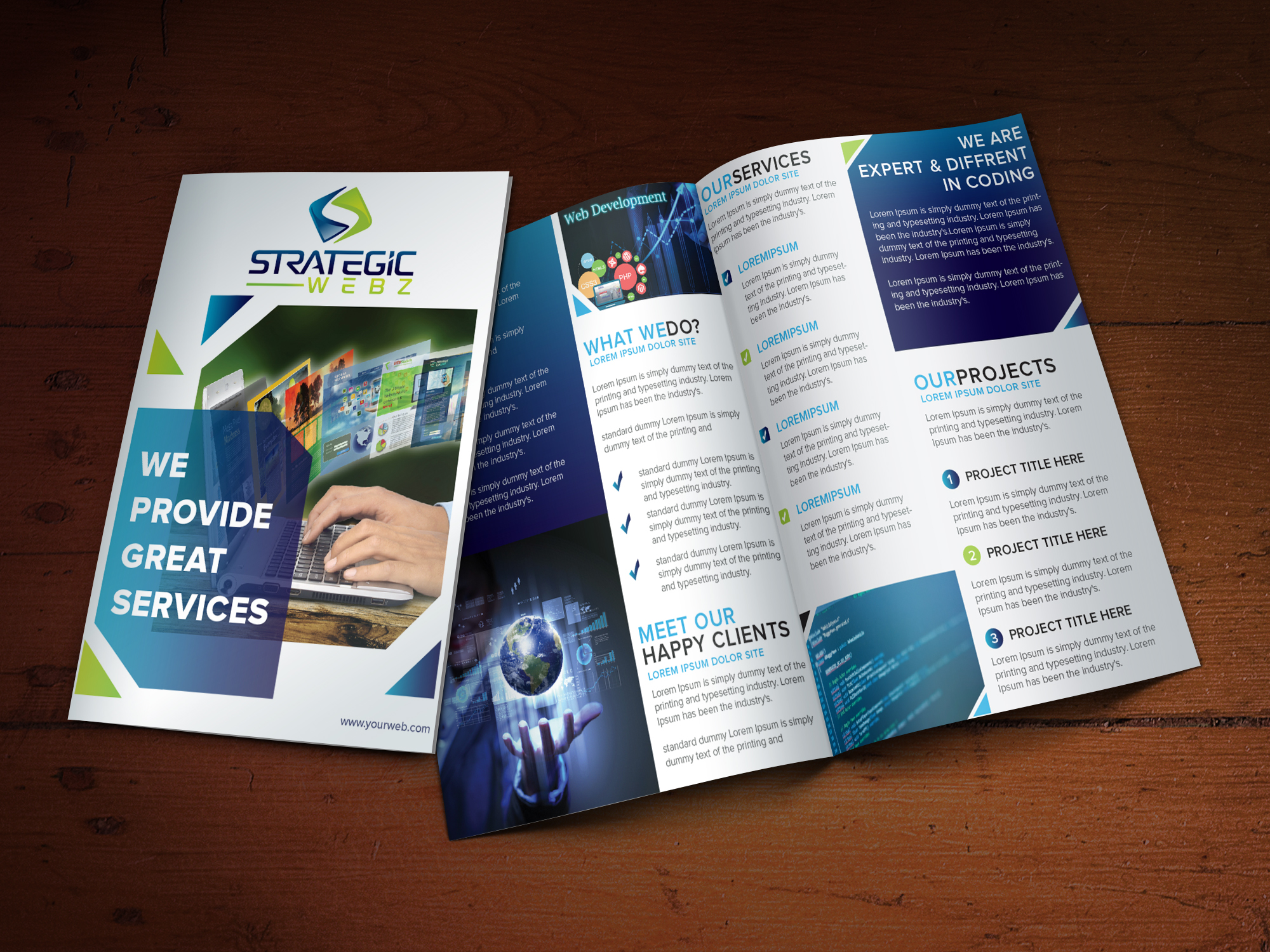 Brochure Design for Strategic Webz - Logo Design Deck