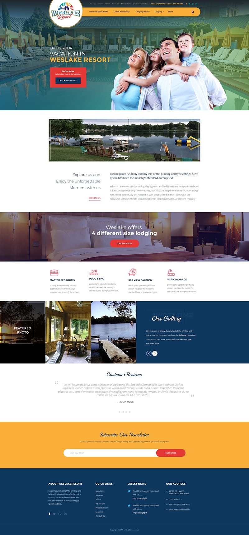 Custom Website Design for Weslake Resort - Logo Design Deck